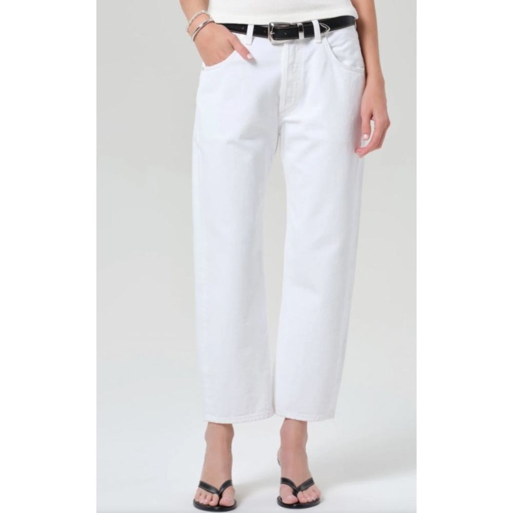 CITIZENS OF HUMANITY Winslow Boyfriend Jean Wide Leg Jeans White Denim Womens 25